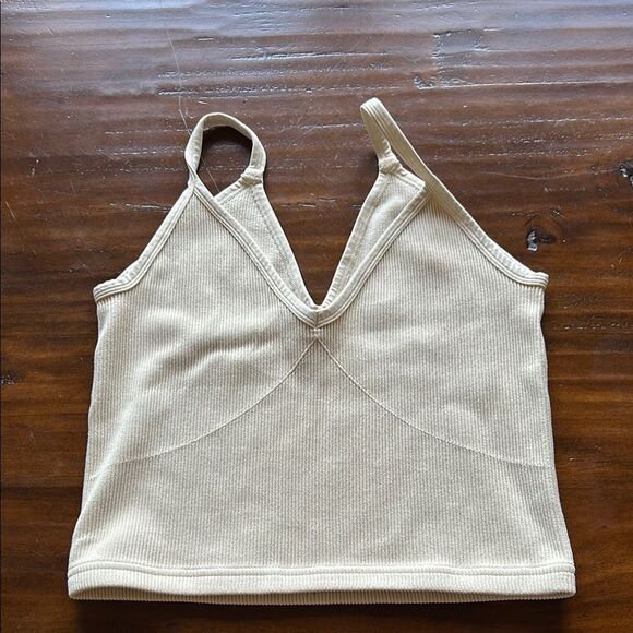 Free people size all mo tags never used Cream Ribbed Knit Tank Top - Picture 1 of 5